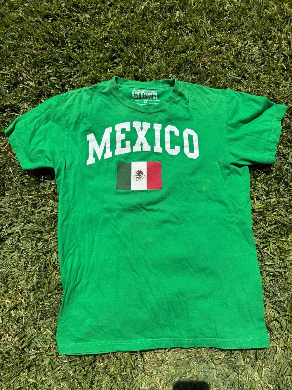 American Crown Unisex Light Green Mexico T-Shirt Size Medium
